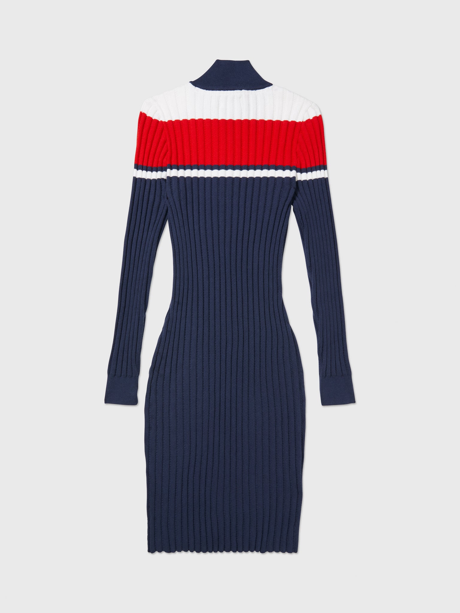 Colourblock Sweater Dress With Elastic Waist (Womens) - Cobalt Saphire