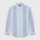 Classic Fit Multi Stripe Shirt (Mens) - Copenhagen Blue