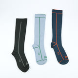 Compression Knee-High Sock Sock 3 Pack (Adults) - Blue Multi
