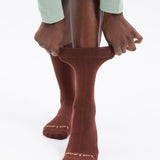 Loose Top Crew Seamless Feel Sock (Adults) - Rust