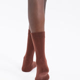 Loose Top Crew Seamless Feel Sock (Adults) - Rust