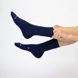 Loose Top Crew Seamless Feel Sock (Adults) - Midnight Blue