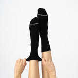 Loose Top Crew Seamless Feel Sock (Adults) - Black