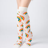 Everyday Knee-High Seamless Feel Socks (Kids) - White Rainbow