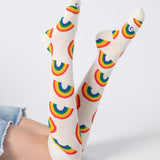 Everyday Knee-High Seamless Feel Socks (Kids) - White Rainbow