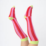 Everyday Knee-High Seamless Feel Socks 4 Pack (Kids) - Candy Stripe/White