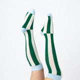 Everyday Knee-High Seamless Feel Socks 4 Pack (Kids) - Forest Stripe/White