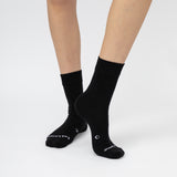 Loose Top Crew Seamless Feel Sock (Adults) - Black