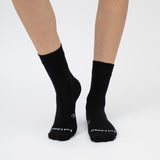 Loose Top Crew Seamless Feel Sock (Adults) - Black