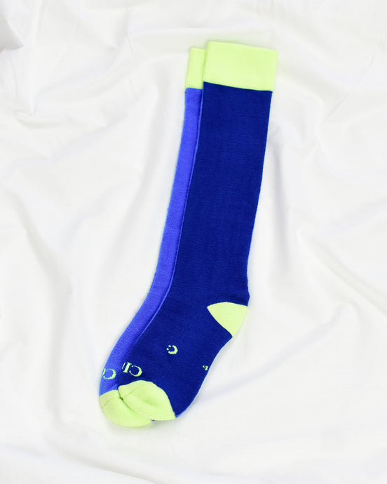 Everyday Knee-High Seamless Feel Socks (Kids) - Marine Blue Colourblock