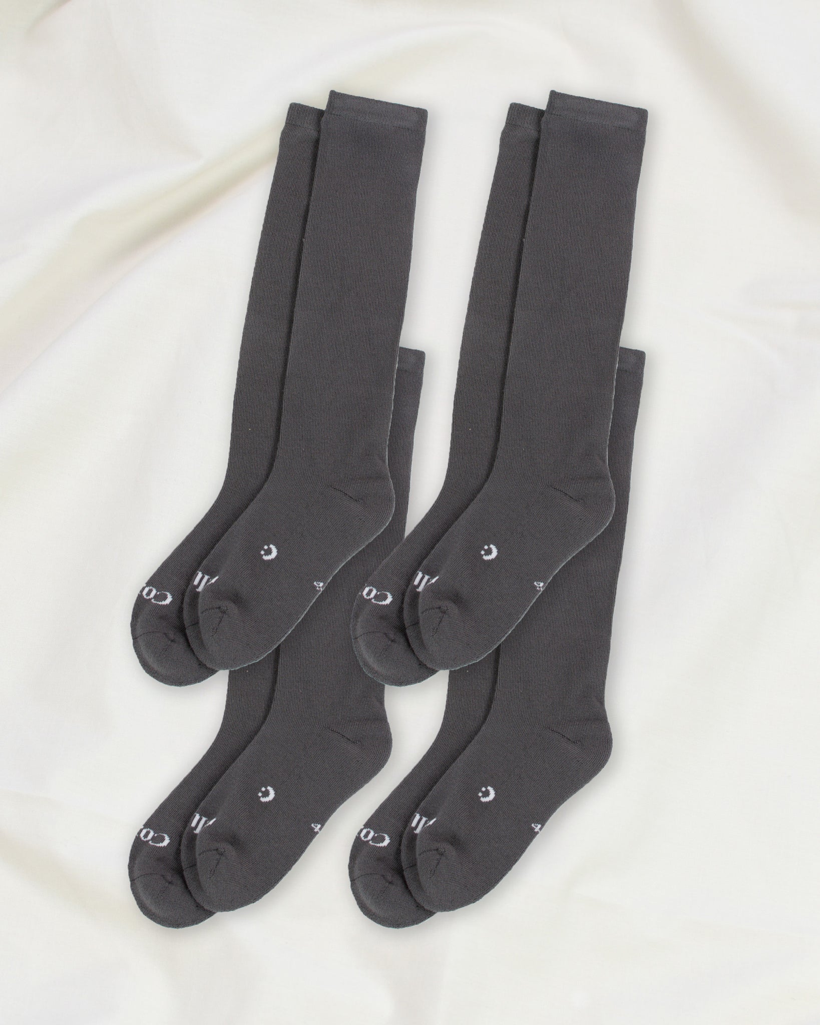 Everyday Knee-High Seamless Feel Socks 4 Pack (Kids) - Charcoal