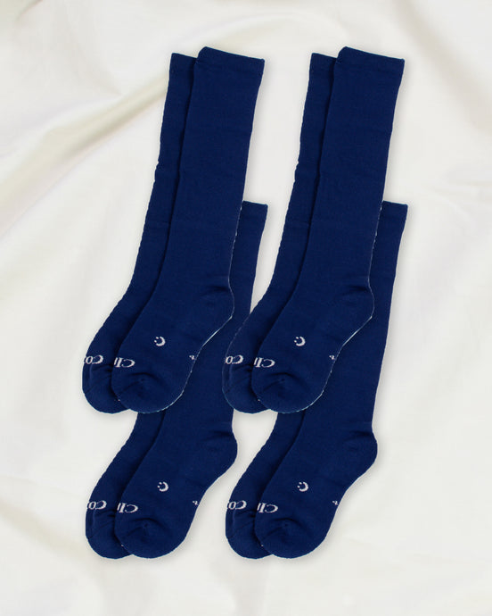 Everyday Knee-High Seamless Feel Socks 4 Pack (Kids) - Midnight Blue