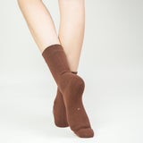 Loose Top Crew Seamless Feel Sock (Adults) - Rust
