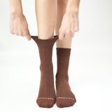 Loose Top Crew Seamless Feel Sock 4 Pack (Adults) - Rust