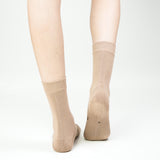 Loose Top Crew Seamless Feel Sock (Adults) - Clay