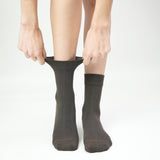 Loose Top Crew Seamless Feel Sock 4 Pack (Adults) - Bark