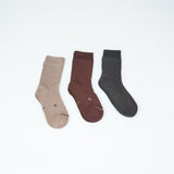 Loose Top Crew Seamless Feel Sock 3 Pack (Adults) - Neutrals