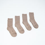 Loose Top Crew Seamless Feel Sock 4 Pack (Adults) - Clay