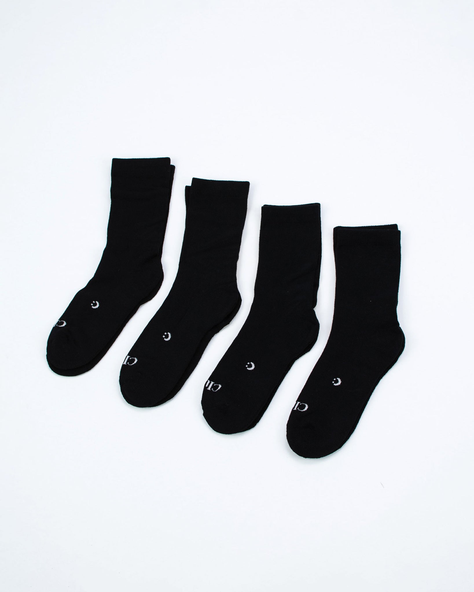 Everyday Crew Seamless Feel Socks 4 Pack (Kids) - Black