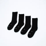 Loose Top Crew Seamless Feel Sock 4 Pack (Adults) - Black