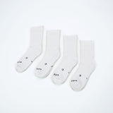 Loose Top Crew Seamless Feel Sock 4 Pack (Adults) - White