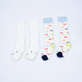 Everyday Knee-High Seamless Feel Socks 4 Pack (Kids) - White Smiley Multi