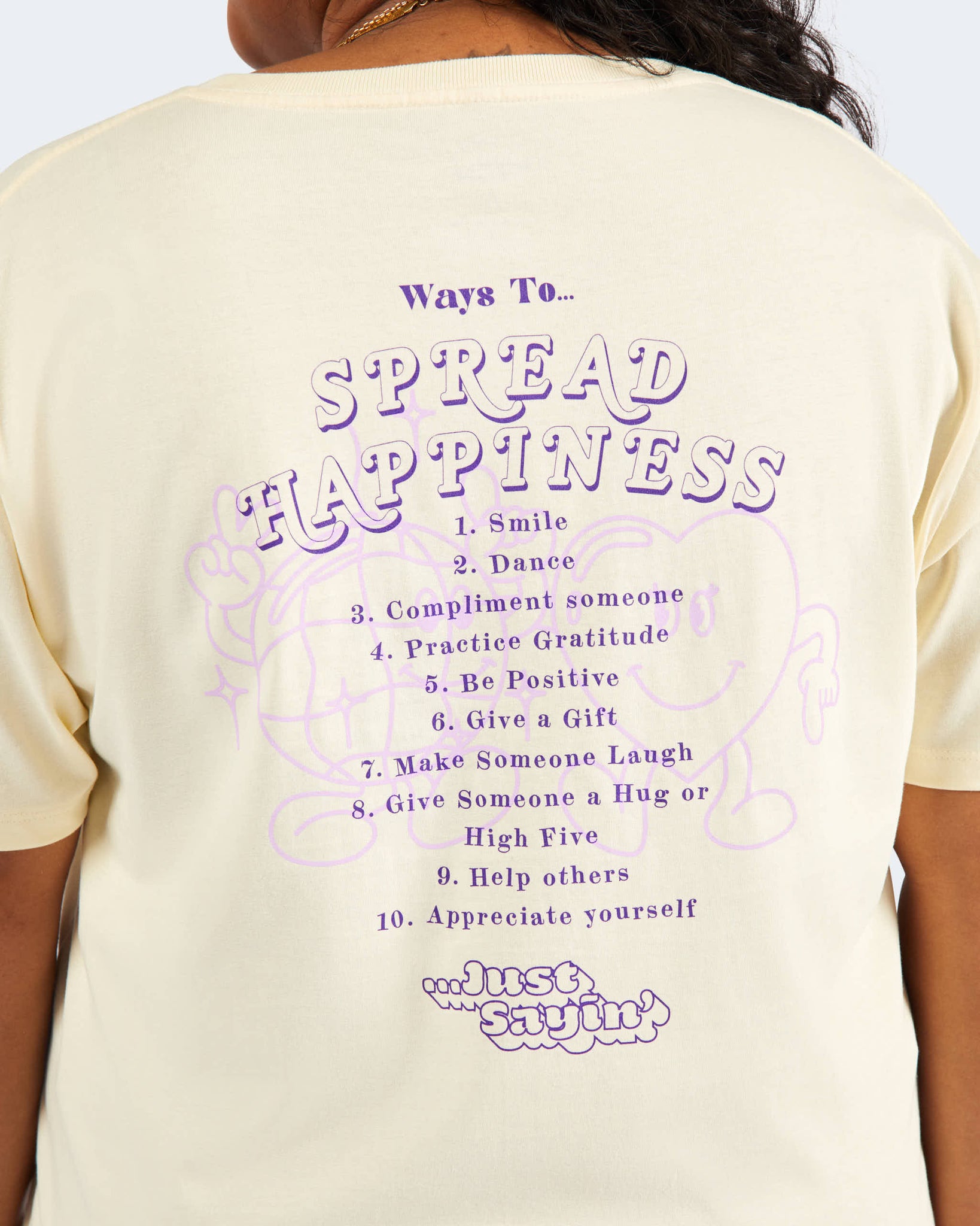 Ways To Spread Happiness Tee - Purple