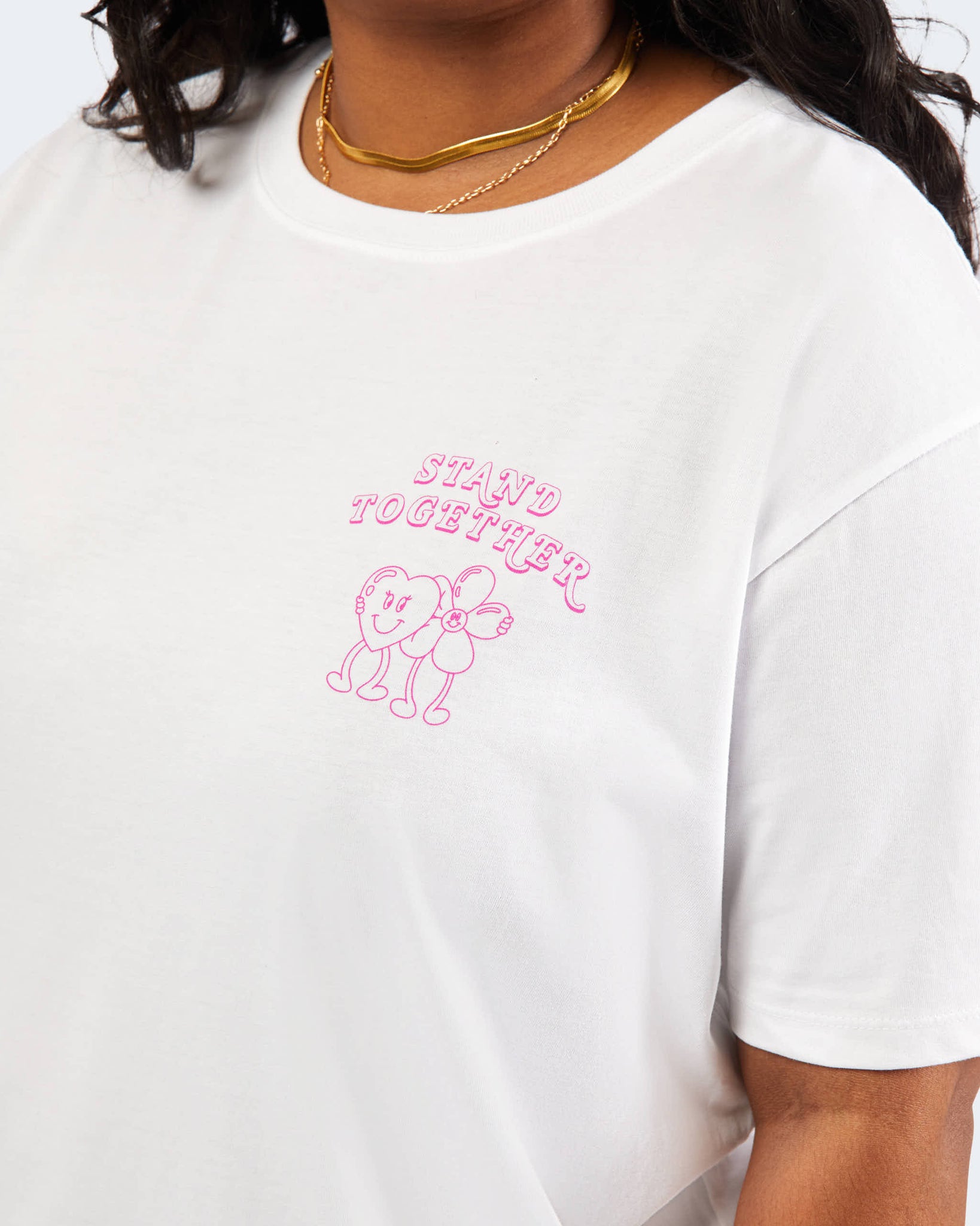 Stand Together Graphic Tee - Pink