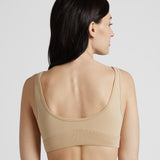 Wireless Front Zip Bra - Nude