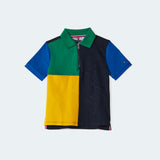 Boba Polo (Boys) - Navy/Green/Yellow