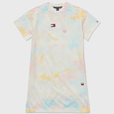 Tie Dye Tee Knit Dress (Girls) - Milky Way