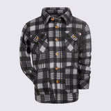 Snow Fleece Shirt - Greyscale Plaid
