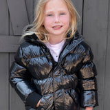Puffy Coat - Black Glitter