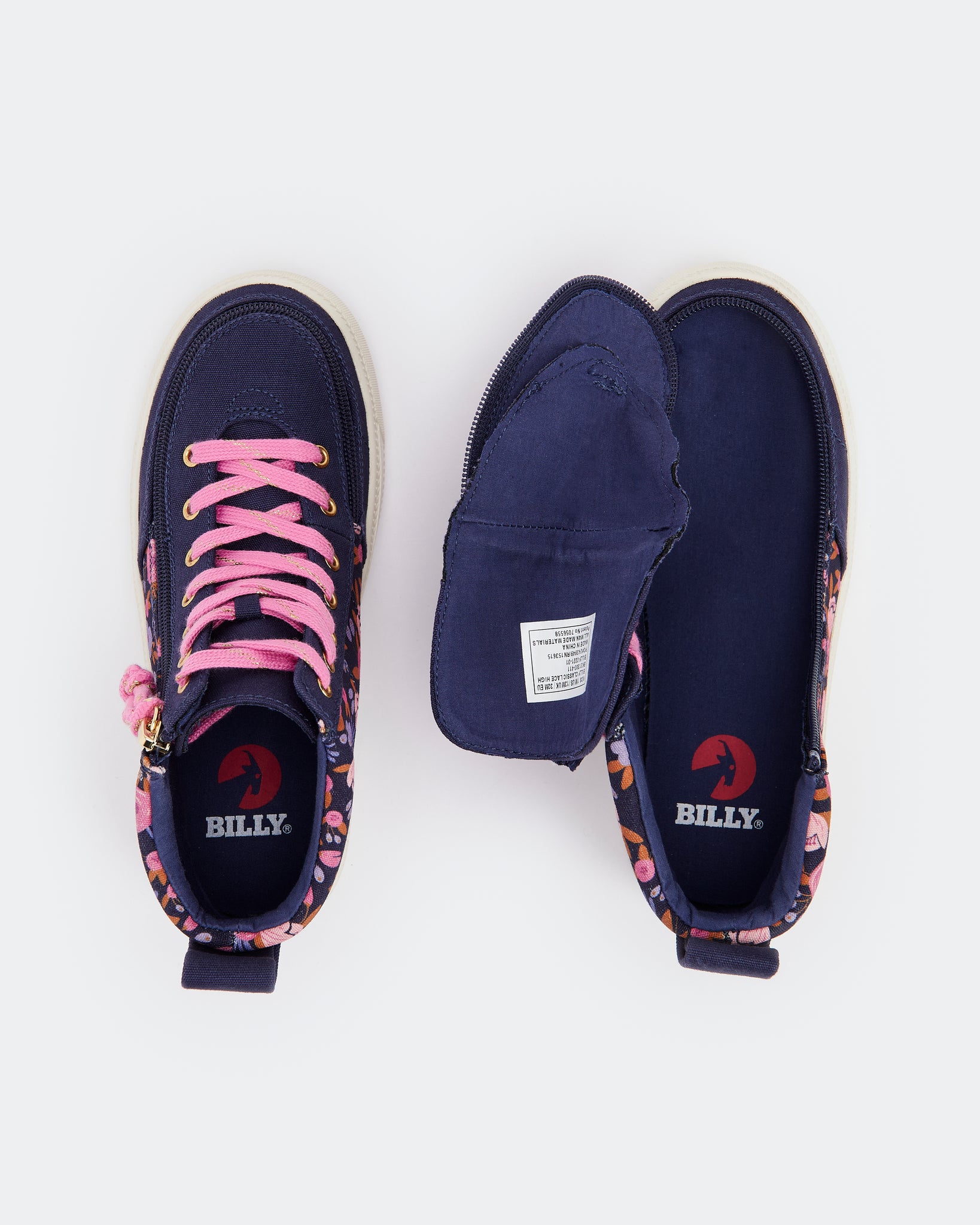 Classic High Top (Kids) - Navy Floral