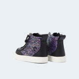 Classic High Top (Kids) - Black Fuchsia Glitz