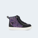 Classic High Top (Kids) - Black Fuchsia Glitz