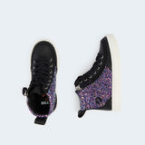 Classic High Top (Kids) - Black Fuchsia Glitz