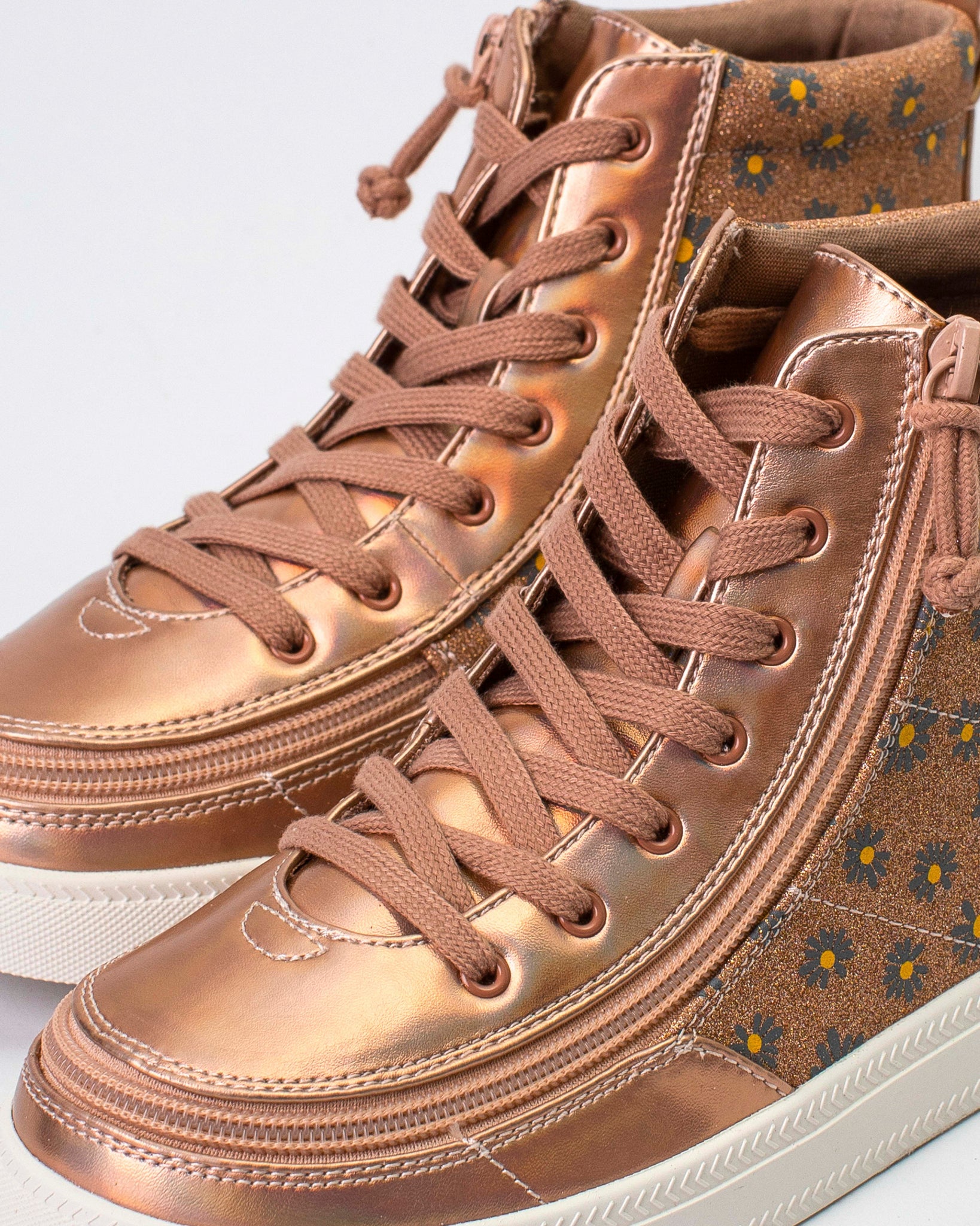 Classic High Top (Kids) - Rose Gold Daisy