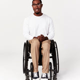 Seated Chino Elastic Waist (Mens) - Khaki