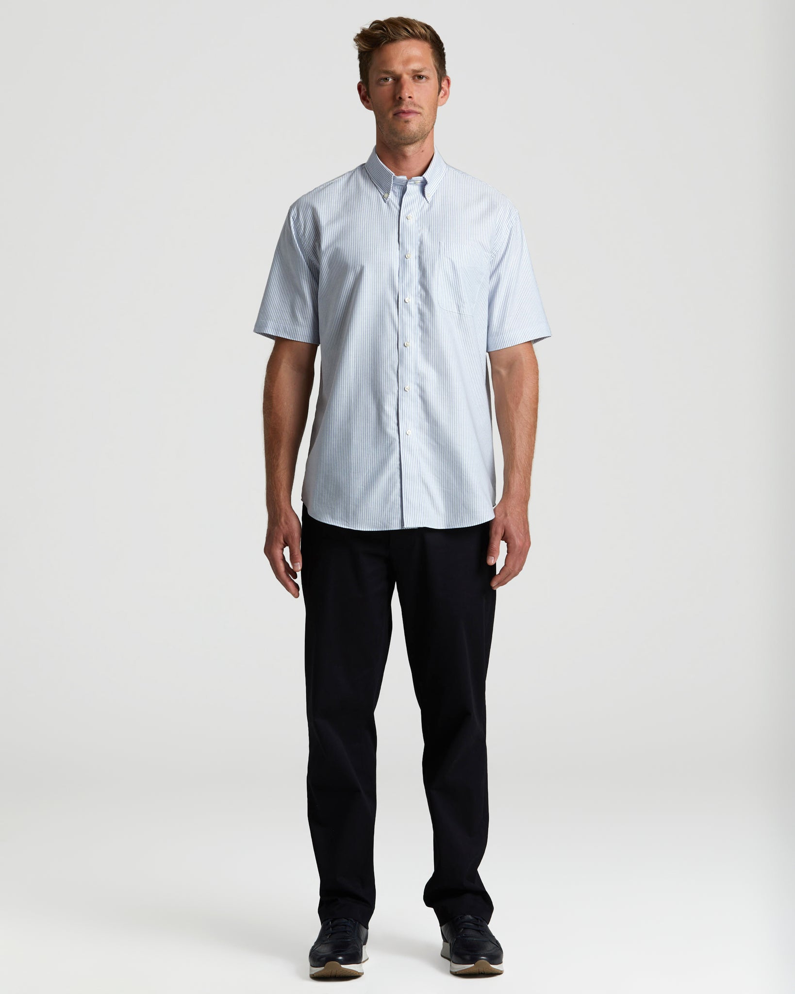 MagnaClick Short Sleeve Stripe Shirt (Mens)