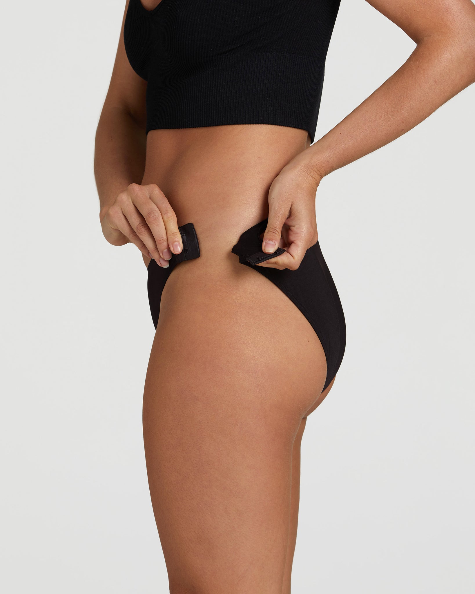 Slick Chicks Adaptive Bikini Brief Panty (Black) Women's Underwear