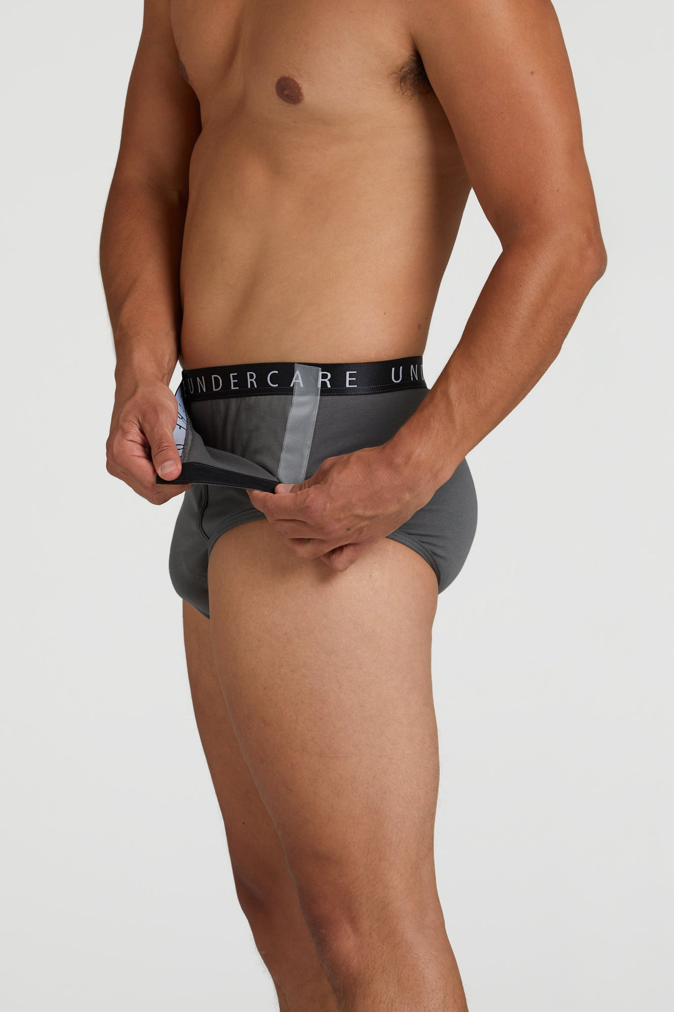 New (1) Undercare Adaptive Men's Underwear Classic Brief~~Black