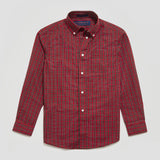 MagnaClick Casual Plaid Shirt (Kids) - Red