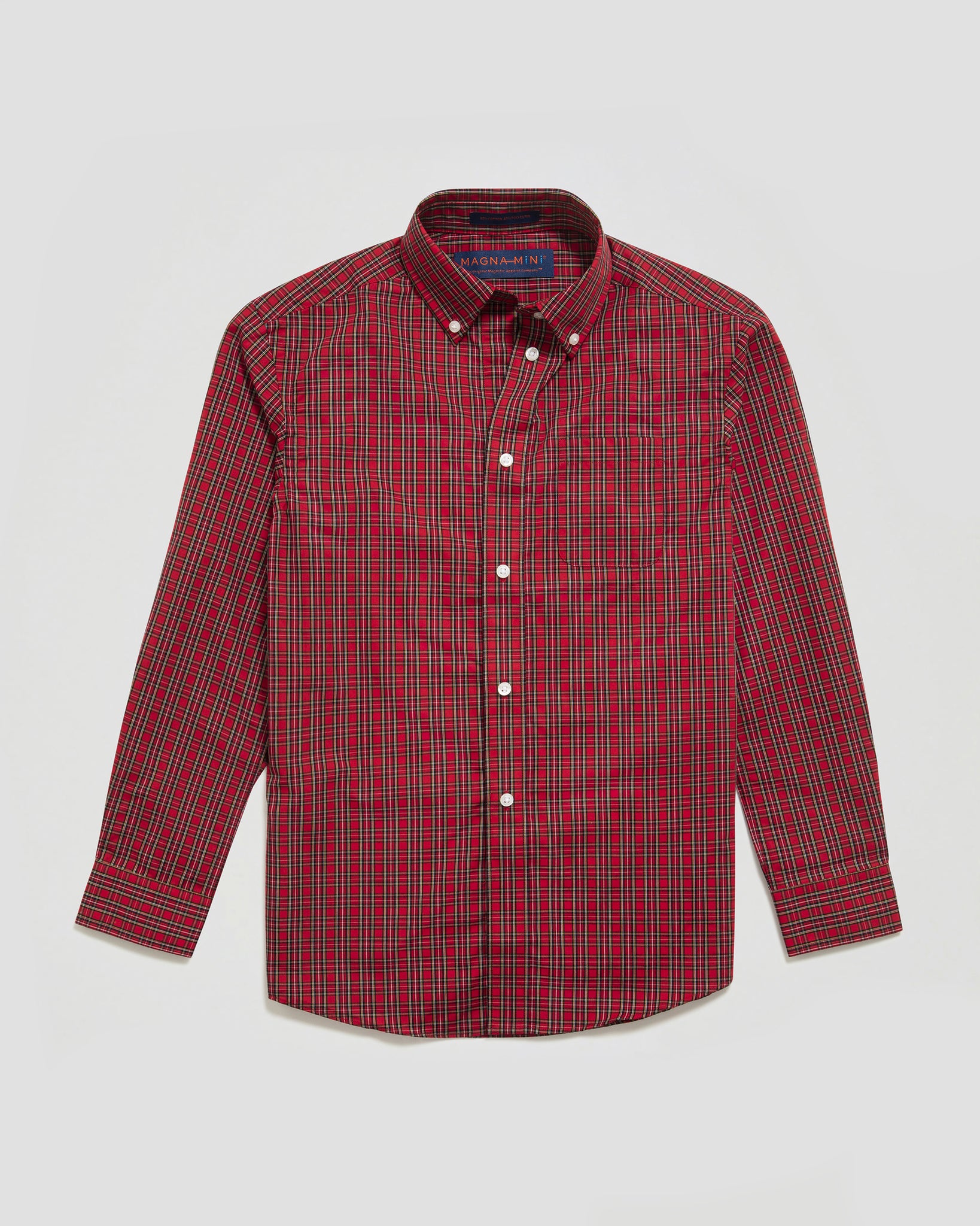 MagnaClick Casual Plaid Shirt (Kids) - Red
